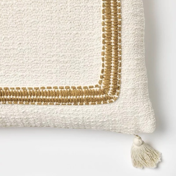 2!! STUDIO MCGEE Embroidered Frame Square Throw Pillow NWT - Picture 4 of 5